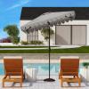SAFAVIEH Outdoor Collection Venice Yellow 7.5 Ft Square Auto Tilt UV Protected Umbrella(Grey)