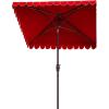 SAFAVIEH Outdoor Collection Venice Yellow 7.5 Ft Square Auto Tilt UV Protected Umbrella(Red)