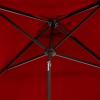 SAFAVIEH Outdoor Collection Venice Yellow 7.5 Ft Square Auto Tilt UV Protected Umbrella(Red)