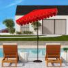 SAFAVIEH Outdoor Collection Venice Yellow 7.5 Ft Square Auto Tilt UV Protected Umbrella(Red)
