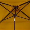 SAFAVIEH Outdoor Collection Venice Yellow 7.5 Ft Square Auto Tilt UV Protected Umbrella(Yellow)