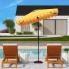 SAFAVIEH Outdoor Collection Venice Yellow 7.5 Ft Square Auto Tilt UV Protected Umbrella(Yellow)