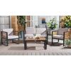 SAFAVIEH Outdoor Collection Vesta Black/Grey Solid Wood 4-Piece Conversation Set(Black/Light Grey)