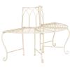 SAFAVIEH Outdoor Furniture Collection – Abia Antique Blue Distressed Wrought Iron 50-Inch Curved Tree Bench, Garden & Patio Seating (PAT5018C)(Distressed White)