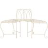 SAFAVIEH Outdoor Furniture Collection – Abia Antique Blue Distressed Wrought Iron 50-Inch Curved Tree Bench, Garden & Patio Seating (PAT5018C)(Distressed White)