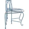 SAFAVIEH Outdoor Furniture Collection – Abia Antique Blue Distressed Wrought Iron 50-Inch Curved Tree Bench, Garden & Patio Seating (PAT5018C)(Mossy Blue)