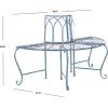 SAFAVIEH Outdoor Furniture Collection – Abia Antique Blue Distressed Wrought Iron 50-Inch Curved Tree Bench, Garden & Patio Seating (PAT5018C)(Mossy Blue)