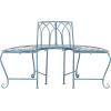 SAFAVIEH Outdoor Furniture Collection – Abia Antique Blue Distressed Wrought Iron 50-Inch Curved Tree Bench, Garden & Patio Seating (PAT5018C)(Mossy Blue)