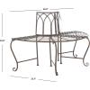 SAFAVIEH Outdoor Furniture Collection – Abia Antique Blue Distressed Wrought Iron 50-Inch Curved Tree Bench, Garden & Patio Seating (PAT5018C)(Rustic Brown)