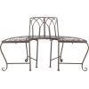 SAFAVIEH Outdoor Furniture Collection – Abia Antique Blue Distressed Wrought Iron 50-Inch Curved Tree Bench, Garden & Patio Seating (PAT5018C)(Rustic Brown)