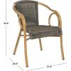 SAFAVIEH Outdoor Living Collection Dagny Wicker Arm Chairs(Chocolate)