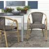 SAFAVIEH Outdoor Living Collection Dagny Wicker Arm Chairs(Chocolate)