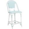 SAFAVIEH Outdoor Patio Furniture California Navy & White Faux Wicker 25-inch Seat Height Counter Stool (Fully Assembled)(Baby Blue/White)
