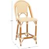 SAFAVIEH Outdoor Patio Furniture California Navy & White Faux Wicker 25-inch Seat Height Counter Stool (Fully Assembled)(Natural)