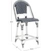SAFAVIEH Outdoor Patio Furniture California Navy & White Faux Wicker 25-inch Seat Height Counter Stool (Fully Assembled)(Navy/Navy)