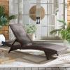 SAFAVIEH Outdoor Patio Furniture Collection – Alex Brown & Taupe Quick Dry Foam Lounger, Adjustable Outdoor Chaise, Modern Curved Design (PAT7545B)(Brown/Taupe)