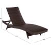 SAFAVIEH Outdoor Patio Furniture Collection – Alex Brown & Taupe Quick Dry Foam Lounger, Adjustable Outdoor Chaise, Modern Curved Design (PAT7545B)(Brown/Taupe)