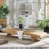 SAFAVIEH Outdoor Patio Furniture Collection – Alex Brown & Taupe Quick Dry Foam Lounger, Adjustable Outdoor Chaise, Modern Curved Design (PAT7545B)(Natural/Taupe)