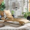 SAFAVIEH Outdoor Patio Furniture Collection – Alex Brown & Taupe Quick Dry Foam Lounger, Adjustable Outdoor Chaise, Modern Curved Design (PAT7545B)(Natural/Taupe)