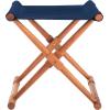 SAFAVIEH Outdoor Patio Furniture Collection – Breanne Natural & Navy Striped Outdoor Stool Set of 2, Solid Wood Folding Accent Seating (PAT7053C-SET2)(Natural / Navy)