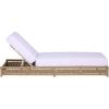 SAFAVIEH Outdoor Patio Furniture Collection – Callan Black Rope & White Cushion Lounger, Fully Assembled Outdoor Chaise, Modern Low-Profile Design (PAT7546B)(Tan/White)