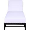 SAFAVIEH Outdoor Patio Furniture Collection – Callan Black Rope & White Cushion Lounger, Fully Assembled Outdoor Chaise, Modern Low-Profile Design (PAT7546B)(Black/White)