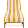 SAFAVIEH Outdoor Patio Furniture Collection – Callan Black Rope & White Cushion Lounger, Fully Assembled Outdoor Chaise, Modern Low-Profile Design (PAT7546B)(Tan/Yellow Stripe)