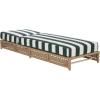 SAFAVIEH Outdoor Patio Furniture Collection – Callan Black Rope & White Cushion Lounger, Fully Assembled Outdoor Chaise, Modern Low-Profile Design (PAT7546B)(Tan/Hunter Green Stripe)
