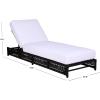 SAFAVIEH Outdoor Patio Furniture Collection – Callan Black Rope & White Cushion Lounger, Fully Assembled Outdoor Chaise, Modern Low-Profile Design (PAT7546B)(Black/White)