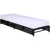 SAFAVIEH Outdoor Patio Furniture Collection – Callan Black Rope & White Cushion Lounger, Fully Assembled Outdoor Chaise, Modern Low-Profile Design (PAT7546B)(Black/White)