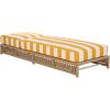 SAFAVIEH Outdoor Patio Furniture Collection – Callan Black Rope & White Cushion Lounger, Fully Assembled Outdoor Chaise, Modern Low-Profile Design (PAT7546B)(Tan/Yellow Stripe)