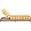 SAFAVIEH Outdoor Patio Furniture Collection – Callan Black Rope & White Cushion Lounger, Fully Assembled Outdoor Chaise, Modern Low-Profile Design (PAT7546B)(Tan/Yellow Stripe)