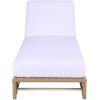 SAFAVIEH Outdoor Patio Furniture Collection – Callan Black Rope & White Cushion Lounger, Fully Assembled Outdoor Chaise, Modern Low-Profile Design (PAT7546B)(Tan/White)
