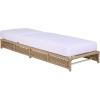 SAFAVIEH Outdoor Patio Furniture Collection – Callan Black Rope & White Cushion Lounger, Fully Assembled Outdoor Chaise, Modern Low-Profile Design (PAT7546B)(Tan/White)