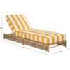 SAFAVIEH Outdoor Patio Furniture Collection – Callan Black Rope & White Cushion Lounger, Fully Assembled Outdoor Chaise, Modern Low-Profile Design (PAT7546B)(Tan/Yellow Stripe)