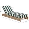 SAFAVIEH Outdoor Patio Furniture Collection – Callan Black Rope & White Cushion Lounger, Fully Assembled Outdoor Chaise, Modern Low-Profile Design (PAT7546B)(Tan/Hunter Green Stripe)