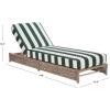 SAFAVIEH Outdoor Patio Furniture Collection – Callan Heather Tan Rope & White Cushion Lounger, Fully Assembled Outdoor Chaise, Modern Low-Profile Design (PAT7547A)(Heather Tan/Hunter Green Stripe)