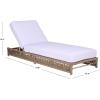 SAFAVIEH Outdoor Patio Furniture Collection – Callan Heather Tan Rope & White Cushion Lounger, Fully Assembled Outdoor Chaise, Modern Low-Profile Design (PAT7547A)(Heather Tan/White)