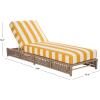 SAFAVIEH Outdoor Patio Furniture Collection – Callan Heather Tan Rope & White Cushion Lounger, Fully Assembled Outdoor Chaise, Modern Low-Profile Design (PAT7547A)(Heather Tan/Yellow Stripe)