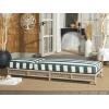 SAFAVIEH Outdoor Patio Furniture Collection – Callan Heather Tan Rope & White Cushion Lounger, Fully Assembled Outdoor Chaise, Modern Low-Profile Design (PAT7547A)(Heather Tan/Hunter Green Stripe)