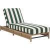 SAFAVIEH Outdoor Patio Furniture Collection – Callan Heather Tan Rope & White Cushion Lounger, Fully Assembled Outdoor Chaise, Modern Low-Profile Design (PAT7547A)(Heather Tan/Hunter Green Stripe)