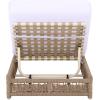 SAFAVIEH Outdoor Patio Furniture Collection – Callan Heather Tan Rope & White Cushion Lounger, Fully Assembled Outdoor Chaise, Modern Low-Profile Design (PAT7547A)(Heather Tan/White)