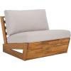 SAFAVIEH Outdoor Patio Furniture Collection – Dune Lounge Chair Set of 2, Solid Wood Outdoor Seating with Light Grey Cushions, Modern Relaxed Design (PAT7328B-SET2)(Natural/Light Grey)