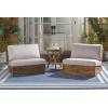 SAFAVIEH Outdoor Patio Furniture Collection – Dune Lounge Chair Set of 2, Solid Wood Outdoor Seating with Light Grey Cushions, Modern Relaxed Design (PAT7328B-SET2)(Natural/Light Grey)