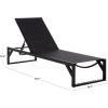 SAFAVIEH Outdoor Patio Furniture Collection – Jordan White & White Aluminum Lounger, Adjustable Modern Outdoor Reclining Chaise (PAT7560B)(Black/Black)