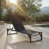 SAFAVIEH Outdoor Patio Furniture Collection – Jordan White & White Aluminum Lounger, Adjustable Modern Outdoor Reclining Chaise (PAT7560B)(Black/Black)