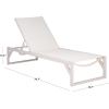 SAFAVIEH Outdoor Patio Furniture Collection – Jordan White & White Aluminum Lounger, Adjustable Modern Outdoor Reclining Chaise (PAT7560B)(White/White)