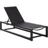 SAFAVIEH Outdoor Patio Furniture Collection – Logan Black & Black Aluminum Lounger, Adjustable Modern Outdoor Reclining Chaise (PAT7561A)(Black/Black)