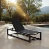 SAFAVIEH Outdoor Patio Furniture Collection – Logan Black & Black Aluminum Lounger, Adjustable Modern Outdoor Reclining Chaise (PAT7561A)(Black/Black)