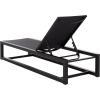 SAFAVIEH Outdoor Patio Furniture Collection – Logan Black & Black Aluminum Lounger, Adjustable Modern Outdoor Reclining Chaise (PAT7561A)(Black/Black)